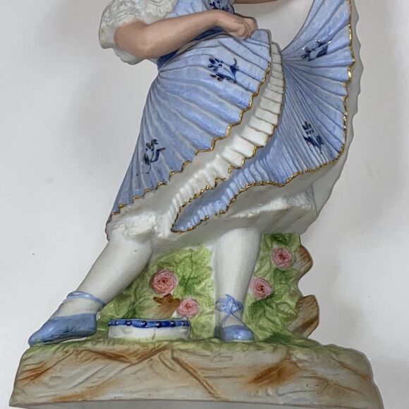 Antique Gebruder Heubach Large Bisque Dance Girl Figure Porcelain Colectivo - Picture 5 of 16